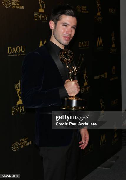 Actor Kristos Andrews attends the press room at the 45th Annual Daytime Creative Arts Emmy Awards at the Pasadena Civic Auditorium on April 27, 2018...