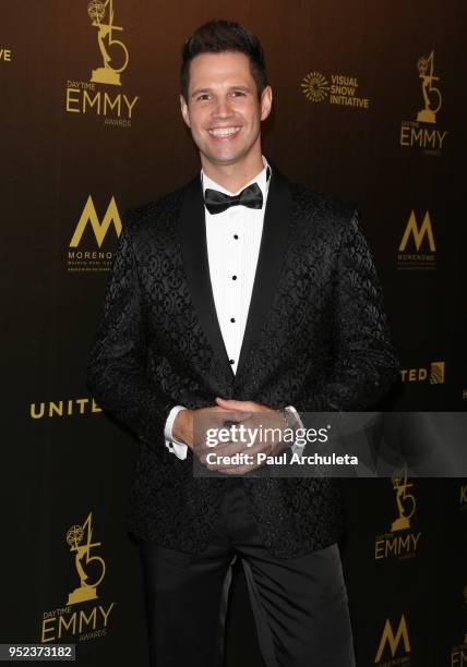 Personality David Osmond attends the press room at the 45th Annual Daytime Creative Arts Emmy Awards at the Pasadena Civic Auditorium on April 27,...