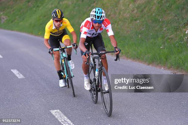 Egan Arley Bernal Gomez of Colombia and Team Sky White Best Young Rider Jersey / Primoz Roglic of Slovenia and Team LottoNL-Jumbo Yellow Leader...