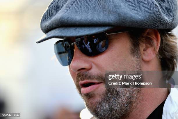 Musician Jay Kay of Jamiroquai in the Paddock after qualifying for the Azerbaijan Formula One Grand Prix at Baku City Circuit on April 28, 2018 in...