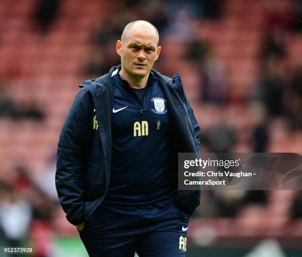 Preston North End manager Alex Neil during the pre-match warm-up prior to the Sky Bet Championship match between Sheffield United and Preston North...