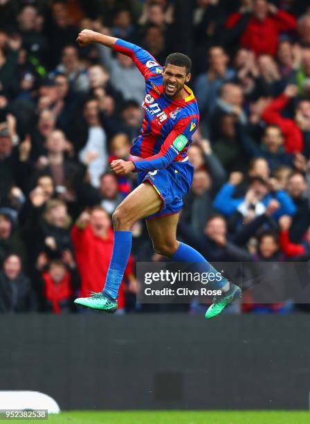 Ruben Loftus-Cheek of Crystal Palace celebrates after scoring his sides third goal during the Premier League match between Crystal Palace and...