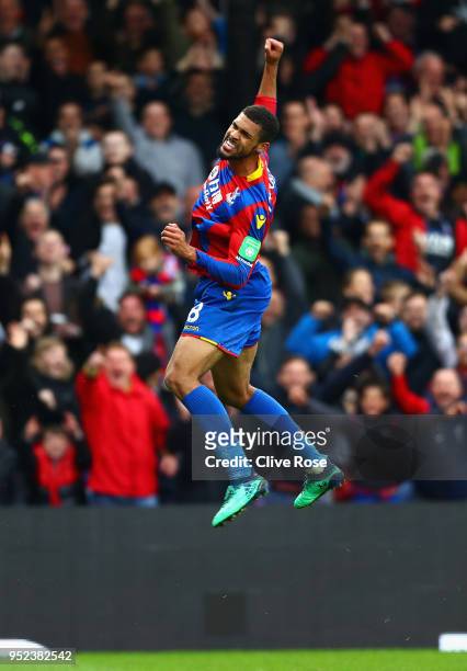 Ruben Loftus-Cheek of Crystal Palace celebrates after scoring his sides third goal during the Premier League match between Crystal Palace and...