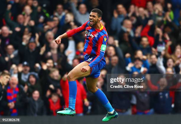 Ruben Loftus-Cheek of Crystal Palace celebrates after scoring his sides third goal during the Premier League match between Crystal Palace and...