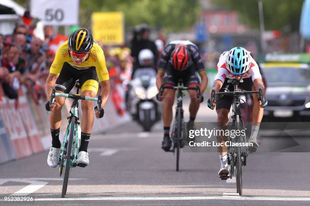 Arrival / Sprint / Egan Arley Bernal Gomez of Colombia and Team Sky White Best Young Rider Jersey / Primoz Roglic of Slovenia and Team LottoNL-Jumbo...