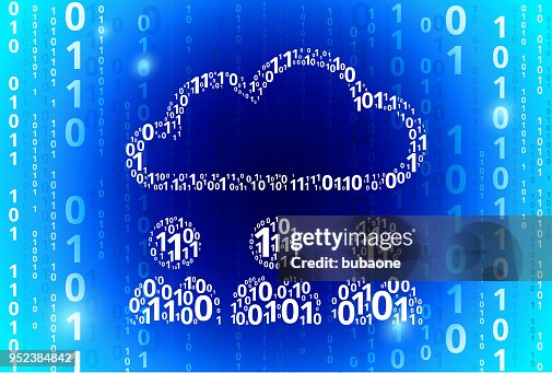 Cloud Computing & Faces Binary Code Blue Vector Pattern Background Cloud Computing & Faces Binary Code Blue Vector Pattern Background