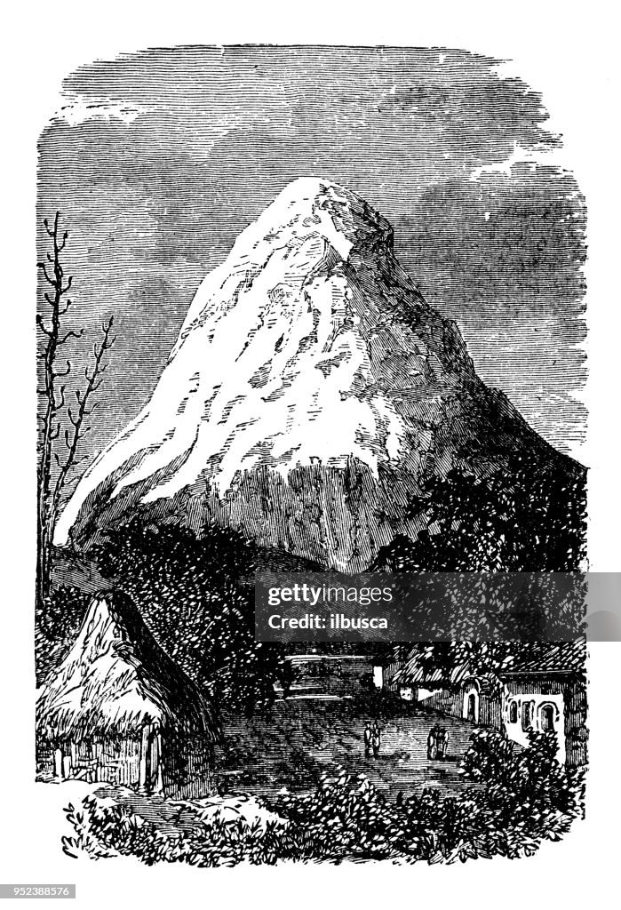 Antique engraving illustration: Chimborazo