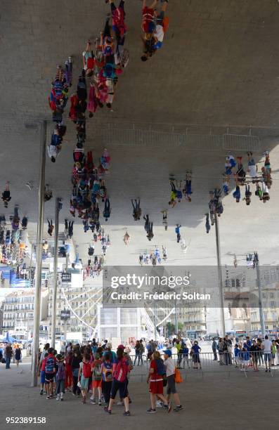 The Old Port, the main popular place in Marseille, located at the end of the Canebière on May 10, 2017 in Marseille, France.