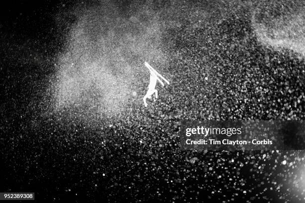 Gold medal winner Oleksandr Abramenko of Ukraine in action during the Freestyle Skiing - Men's Aerials Qualification at Phoenix Snow Park on...