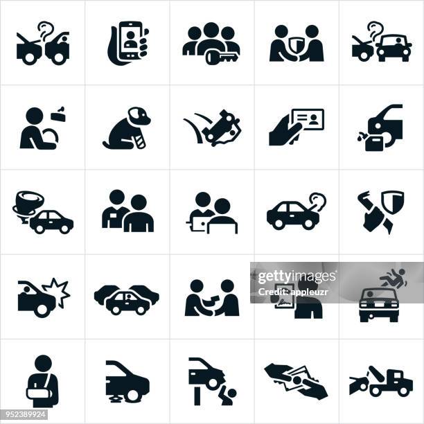 auto-versicherung symbole - reifenpanne stock-grafiken, -clipart, -cartoons und -symbole