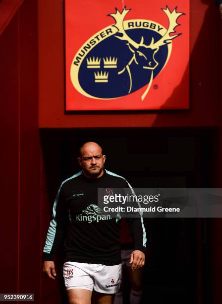 Limerick , Ireland - 28 April 2018; Rory Best of Ulster prior to the Guinness PRO14 Round 21 match between Munster and Ulster at Thomond Park in...