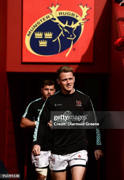 Limerick , Ireland - 28 April 2018; Craig Gilroy of Ulster prior to the Guinness PRO14 Round 21 match between Munster and Ulster at Thomond Park in...