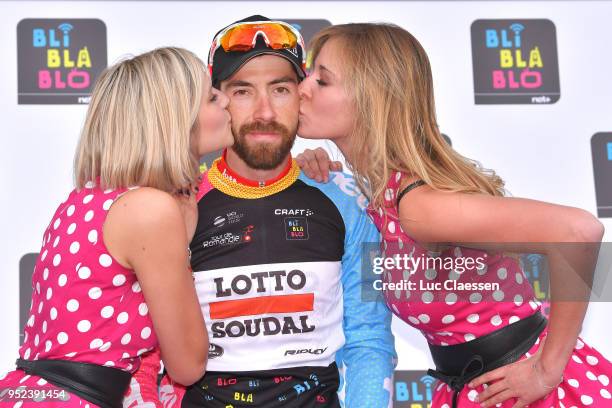 Podium / Thomas De Gendt of Belgium and Team Lotto Soudal Black Mountain Jersey / Celebration / during the 72nd Tour de Romandie 2018, Stage 4 a...