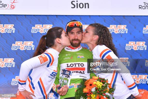 Podium / Thomas De Gendt of Belgium and Team Lotto Soudal Green Sprint Jersey / Celebration / during the 72nd Tour de Romandie 2018, Stage 4 a...