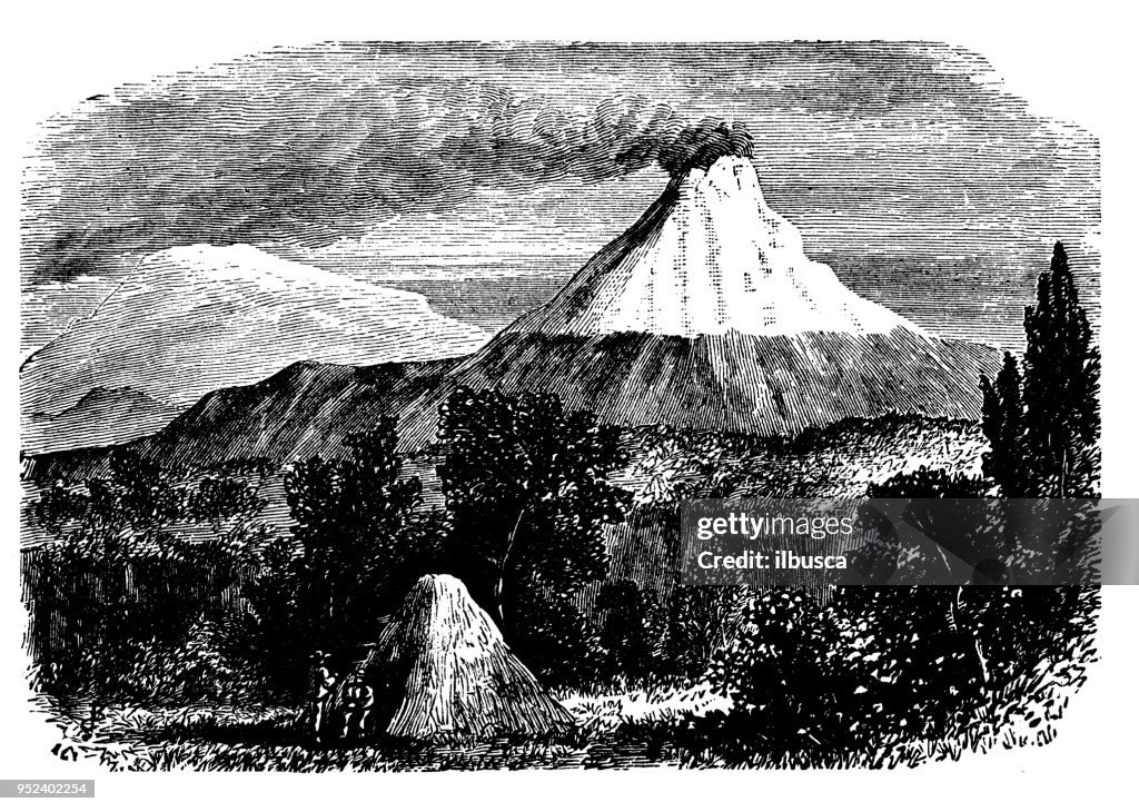 Antique engraving illustration: Cotopaxi