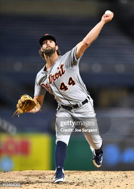 Daniel Norris of the Detroit Tigers pitches during game two of a doubleheader against the Pittsburgh Pirates at PNC Park on April 25, 2018 in...