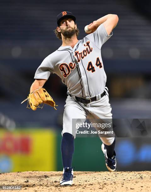 Daniel Norris of the Detroit Tigers pitches during game two of a doubleheader against the Pittsburgh Pirates at PNC Park on April 25, 2018 in...