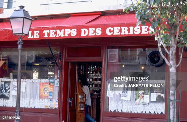 Paris, 13th arrondissement, rue de la Butte aux Cailles, the restaurant "Le Temps des Cerises". France: Paris, 13ème arrondissement, rue de la Butte...