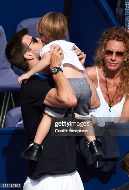 Gerard Pique attends day sixth of the ATP Barcelona Open Banc Sabadell at the Real Club de Tenis Barcelona on April 28, 2018 in Barcelona, Spain.