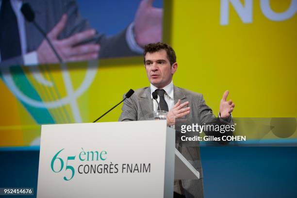 Benoist Apparu, Secretary of State for Housing attends the 65th Congress of the FNAIM at Convention center of Paris in France on December 6, 2011.