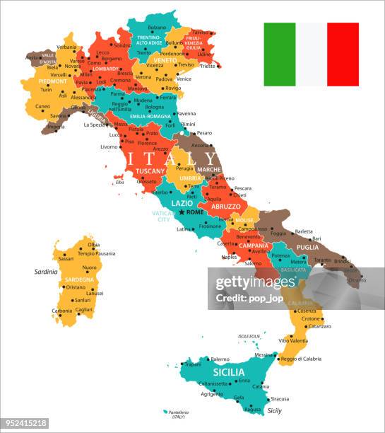 map of italy - vector - vatican city map stock illustrations