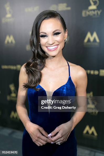 Emily Calandrelli backstage at the 2018 Daytime Creative Arts Emmy