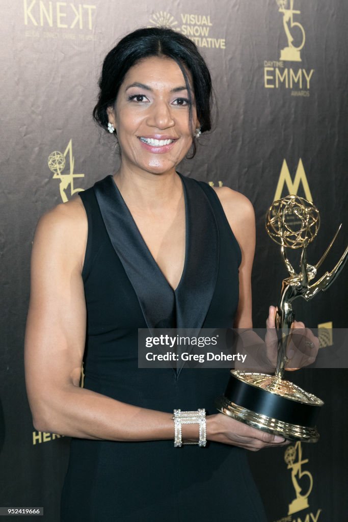 Rena Maliszewski holds the Emmy accepted on behalf of director Jan... News  Photo - Getty Images