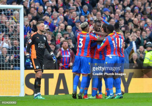 Dejected Ben Hamer of Leicester City during the Premier League match between Crystal Palace and Leicester City at Selhurst Park, on April 28th, 2018...
