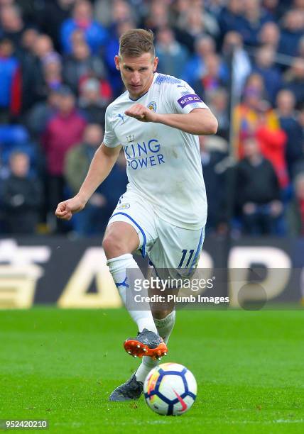 Marc Albrighton of Leicester Cty during the Premier League match between Crystal Palace and Leicester City at Selhurst Park, on April 28th, 2018 in...