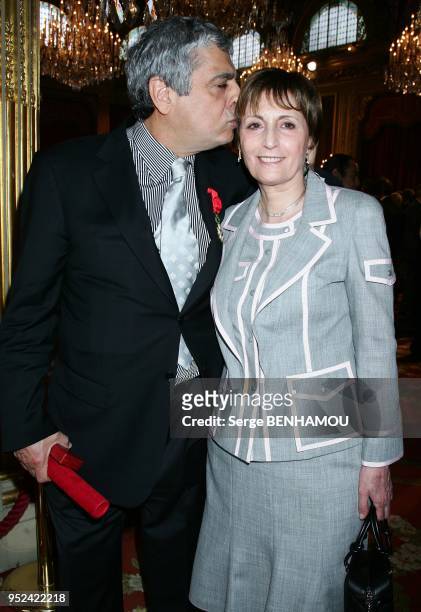 Enrico Macias et sa femme Suzy.