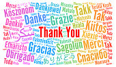 Thank You illustration word cloud in different languages