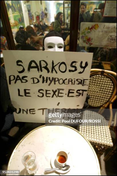 Prostitutes demonstrate in Paris to protest bill planning to make soliciting an offence.