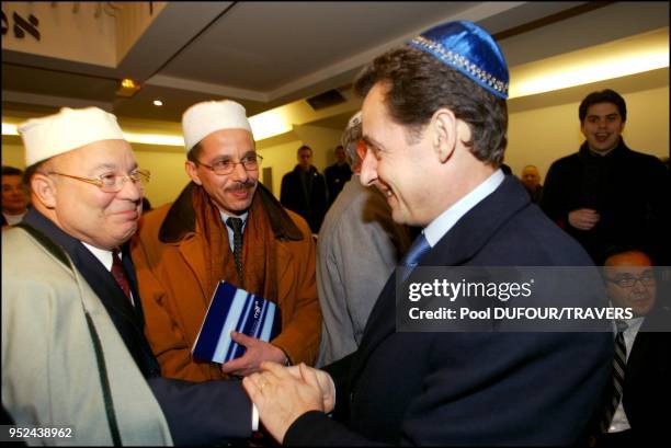 Nicolas Sarkozy and Dalil Boubakeur.