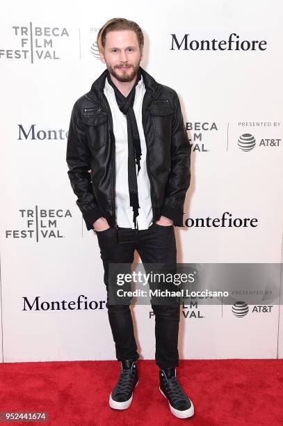 Actor Charles Aitken attends the premiere of "Summertime" with Tribeca Talks: Storytellers during the 2018 Tribeca Film Festival at BMCC Tribeca PAC...