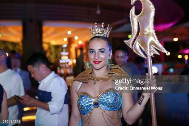 Performer shows during the party after the Grand Opening of Atlantis Sanya on April 28, 2018 in Sanya, China.