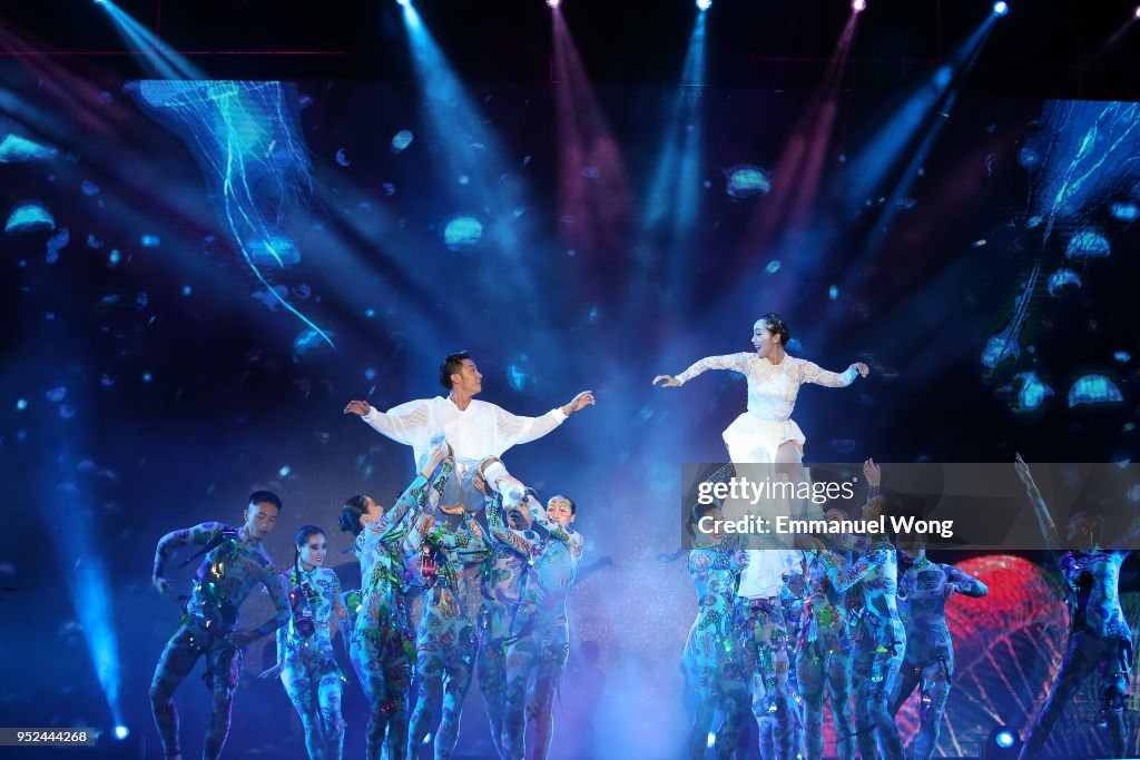 Promi Atlantis Rising Dancers perform during the Grand Opening of Atlantis Sanya on April ...