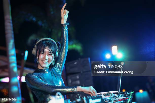 Performs during the party after the Grand Opening of Atlantis Sanya on April 28, 2018 in Sanya, China.