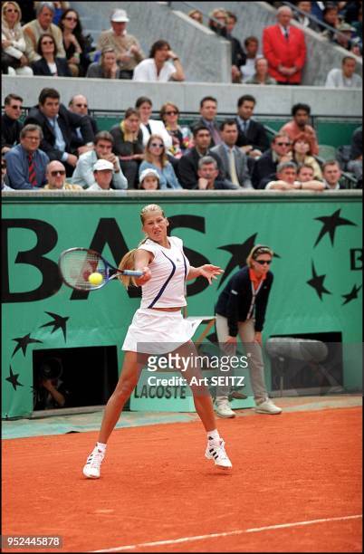 Anna Kournikova at the Roland Garros tournament.