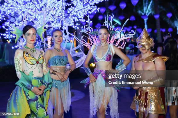 Performers show during the party after the Grand Opening of Atlantis Sanya on April 28, 2018 in Sanya, China.