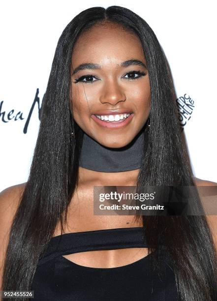 Chandler Kinney arrives at the Marie Claire's 5th Annual 'Fresh Faces' at Poppy on April 27, 2018 in Los Angeles, California.