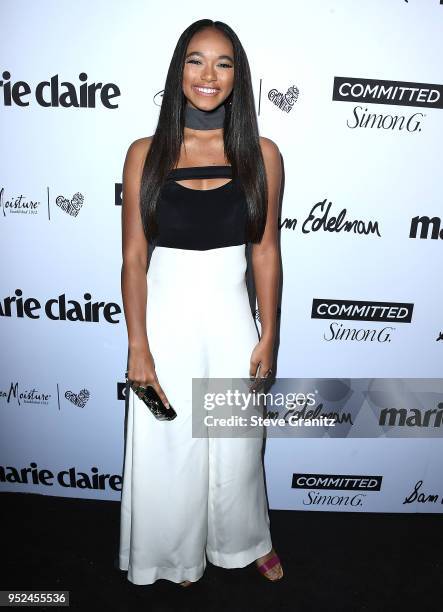 Chandler Kinney arrives at the Marie Claire's 5th Annual 'Fresh Faces' at Poppy on April 27, 2018 in Los Angeles, California.