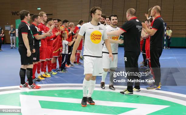 The players of Koeln show their frustration after loosing the German Futsal Championship final match between VfL Hohenstein-Ernstthal and Futsal...