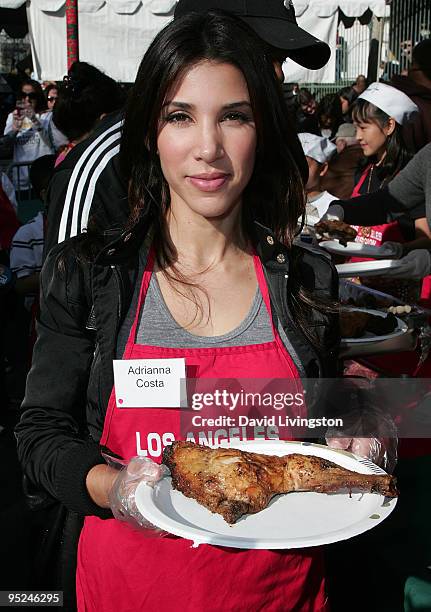 Host Adrianna Costa attends Christmas Eve at the Los Angeles Mission on December 24, 2009 in Los Angeles, California.