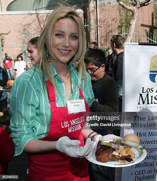 Stephanie Pratt attends Christmas Eve at the Los Angeles Mission on December 24, 2009 in Los Angeles, California.