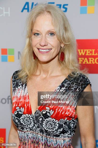Kellyanne Conway, Counselor to the President, attends the 25th annual White House Correspondents' Garden Brunch at Beall-Washington House on April...