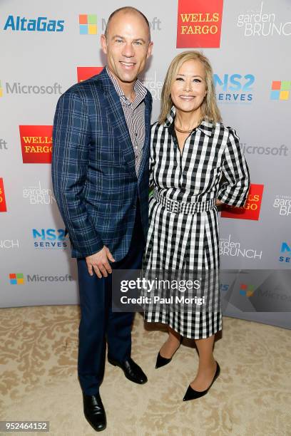 Michael Avenatti, Counsel for Stormy Daniels, and Hillary Rosen attend the 25th annual White House Correspondents' Garden Brunch at Beall-Washington...