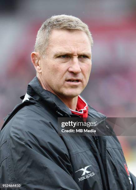 Gloucester Head Coach Johan Ackermann before the Aviva Premiership match between Gloucester Rugby and Bath Rugby at Kingsholm Stadium on April 28,...