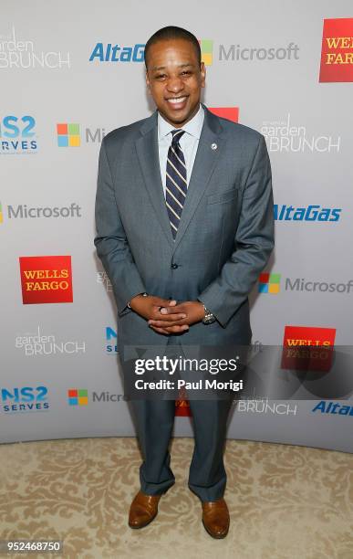 Lt. Gov. Justin Fairfax attends the 25th annual White House Correspondents' Garden Brunch at Beall-Washington House on April 28, 2018 in Washington,...