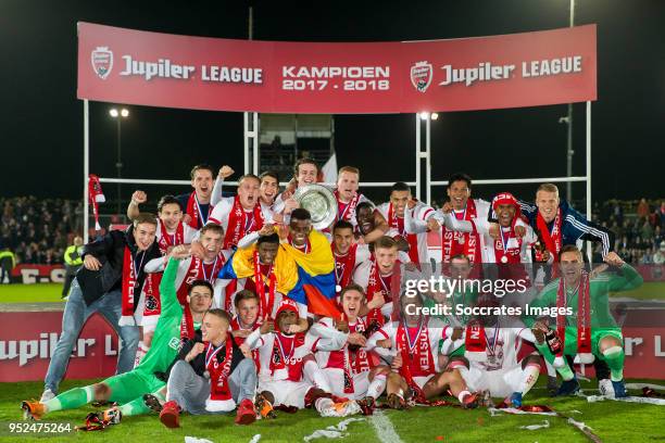 Coach Michael Reiziger of Ajax U23, assistant trainer Winston Bogarde of Ajax U23, Dominik Kotarski of Ajax U23, Luis Orejjuela of Ajax U23, Danilho...