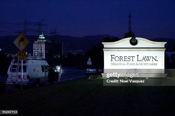 Private funeral service is held for Brittany Murphy at the Forest Lawn Cemetery on December 24, 2009 in Los Angeles, California.